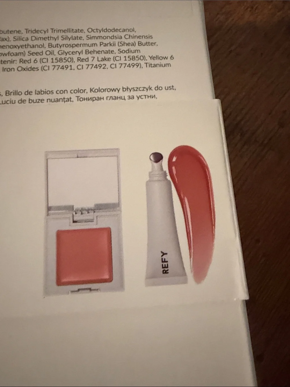 REFY Lip & Cheek Duo-Lips-Rosewood .17 fl oz & Blush-Malaya .05 oz-New/Sealed
